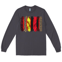 Smoke softball brushstroke Long Sleeve Tee - Zillion Design Studio