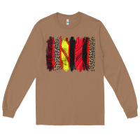 Toasted Coconut softball brushstroke Long Sleeve Tee - Zillion Design Studio