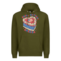 Army Green happy birthday america Premium Hoodie - MaliasSmallBusiness