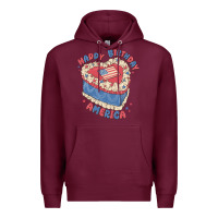 Burgundy happy birthday america Premium Hoodie - MaliasSmallBusiness