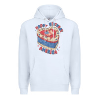 White happy birthday america Premium Hoodie - MaliasSmallBusiness