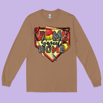 Home Sweet Home Softball Long Sleeve Tee Designed By Zillion Design Studio