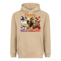Mushroom Happy Hallothanksmas Chick Heavyweight Hoodie - BundleAndBundleShop