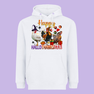 Happy Hallothanksmas Chick Heavyweight Hoodie Designed By Bundleandbundleshop