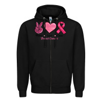 Black breast cancer peace love cure Zipper Hoodie - RanaPortraitStore