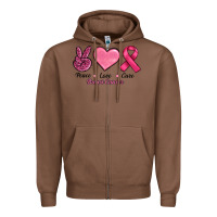 Chestnut breast cancer peace love cure Zipper Hoodie - RanaPortraitStore