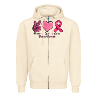 Sandshell breast cancer peace love cure Zipper Hoodie - RanaPortraitStore
