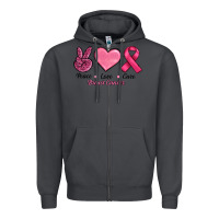 Smoke breast cancer peace love cure Zipper Hoodie - RanaPortraitStore