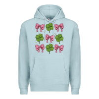 Blue Mist coquette bow clover st. patrick's day Premium Hoodie - MaliasSmallBusiness