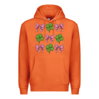 Carrot coquette bow clover st. patrick's day Premium Hoodie - MaliasSmallBusiness