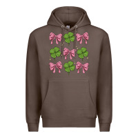 Coffee coquette bow clover st. patrick's day Premium Hoodie - MaliasSmallBusiness