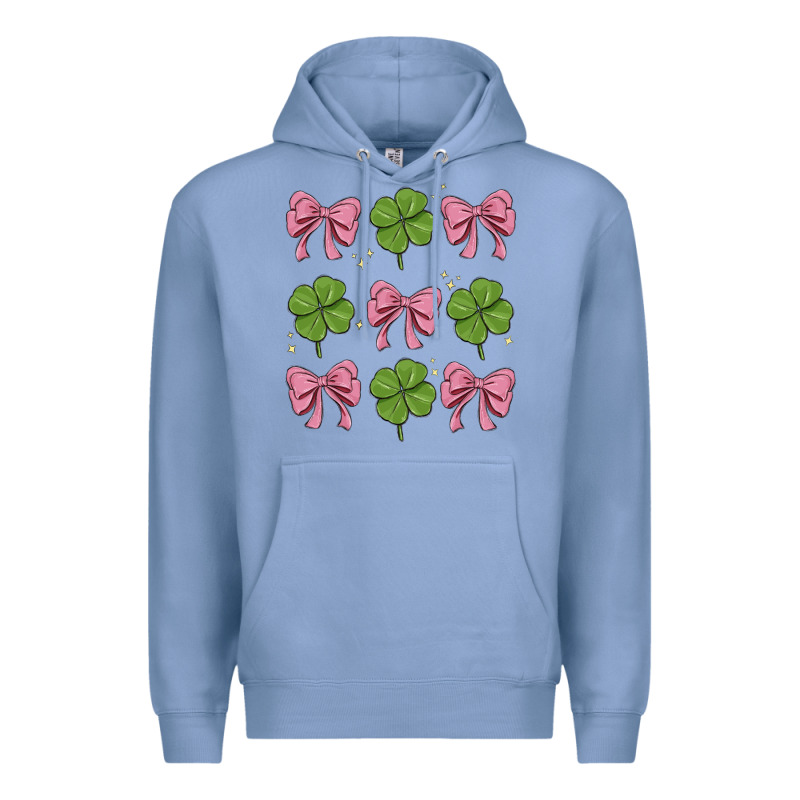 Coquette Bow Clover St. Patrick's Day Premium Hoodie by MaliasSmallBusiness | Teevron