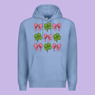 Coquette Bow Clover St. Patrick's Day Premium Hoodie Designed By Maliassmallbusiness