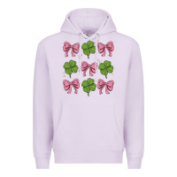 Lilac coquette bow clover st. patrick's day Premium Hoodie - MaliasSmallBusiness