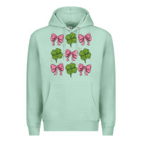 Seafoam coquette bow clover st. patrick's day Premium Hoodie - MaliasSmallBusiness