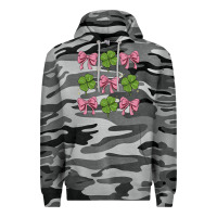 Slate Camo coquette bow clover st. patrick's day Premium Hoodie - MaliasSmallBusiness