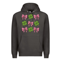 Smoke coquette bow clover st. patrick's day Premium Hoodie - MaliasSmallBusiness