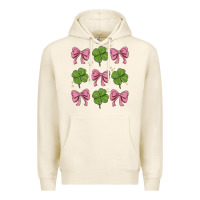 Tofu coquette bow clover st. patrick's day Premium Hoodie - MaliasSmallBusiness