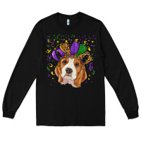 Black Mardi gras beagle Long Sleeve Tee - RanaPortraitStore