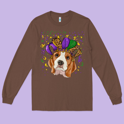 Long Sleeve Tee Mardi gras beagle
