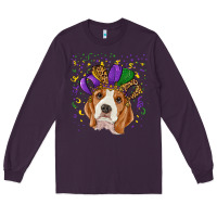 Plum Mardi gras beagle Long Sleeve Tee - RanaPortraitStore