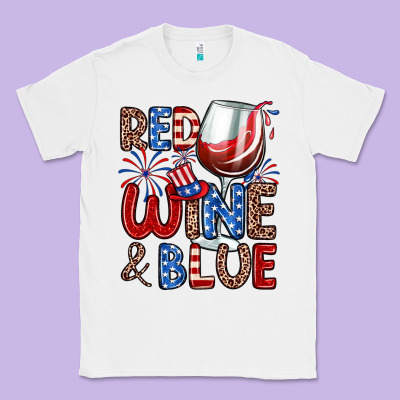 Red Wine And Blue Classic Tee Designed By Zillion Design Studio