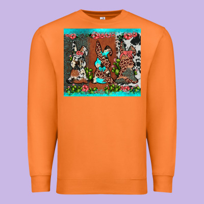 Easter Bunny's Leopard Cowhide Cactus Premium Sweatshirt Designed By Jahusdesignshop