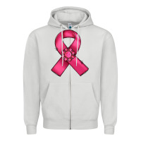 Dove Grey breast cancer awareness ribbon Zipper Hoodie - RanaPortraitStore