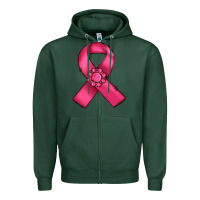 Sports Green breast cancer awareness ribbon Zipper Hoodie - RanaPortraitStore