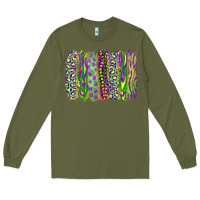 Army Green Mardi gras brush stroke Long Sleeve Tee - RanaPortraitStore