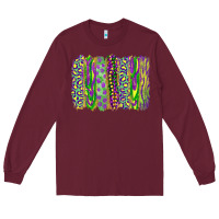 Burgundy Mardi gras brush stroke Long Sleeve Tee - RanaPortraitStore