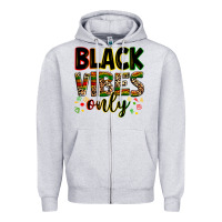 Heather Grey black vibes only Zipper Hoodie - Zillion Design Studio