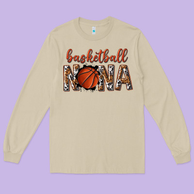 Long Sleeve Tee basketball nana with leopard