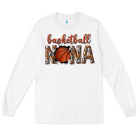 White basketball nana with leopard Long Sleeve Tee - texasbilliewilder