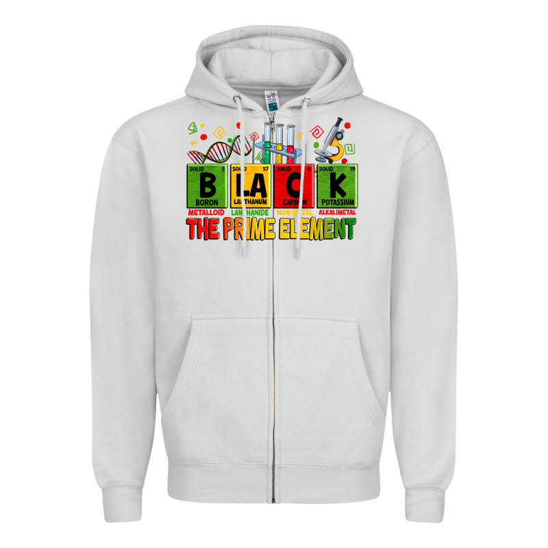 Black The Prime Element Zipper Hoodie by Zillion Design Studio | Teevron