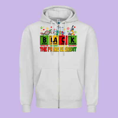 Black The Prime Element Zipper Hoodie Designed By Zillion Design Studio
