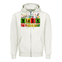 Oatmeal Heather black the prime element Zipper Hoodie - Zillion Design Studio