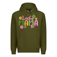 Army Green lucky mama Premium Hoodie - MaliasSmallBusiness