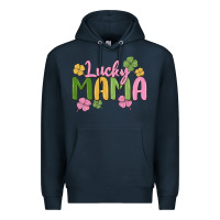 Navy lucky mama Premium Hoodie - MaliasSmallBusiness