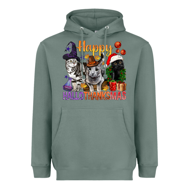 Happy Hallothanksmas Cats Heavyweight Hoodie by BundleAndBundleShop | Teevron