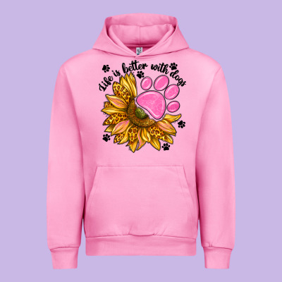 Life Is Better With Dogs Urban Hoodie Designed By Nancycooperartshop