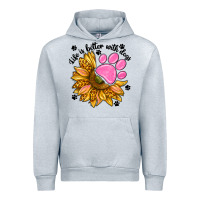 Heather Grey life is better with dogs Urban Hoodie - NancyCooperArtShop