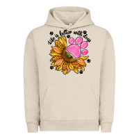 Pigment French Oak life is better with dogs Urban Hoodie - NancyCooperArtShop