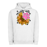 Pigment Lunar Rock life is better with dogs Urban Hoodie - NancyCooperArtShop