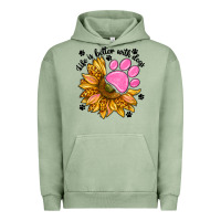 Pigment Oil Green life is better with dogs Urban Hoodie - NancyCooperArtShop