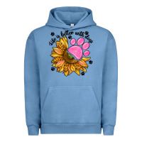 Pigment Pebble Blue life is better with dogs Urban Hoodie - NancyCooperArtShop
