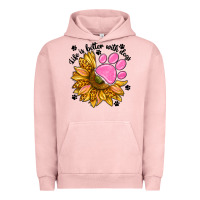 Pigment Salmon life is better with dogs Urban Hoodie - NancyCooperArtShop