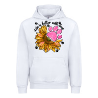 White life is better with dogs Urban Hoodie - NancyCooperArtShop
