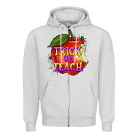 Dove Grey Trick or Teach Zipper Hoodie - texasbilliewilder