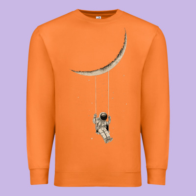 Astronaut Moon Swing Premium Sweatshirt Designed By Bettercallsaul